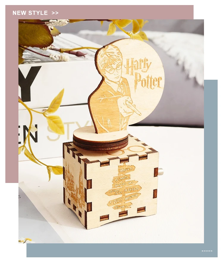 Factory Price Bulk Small Laser Carving Custom Wooden Harry Movie Potter