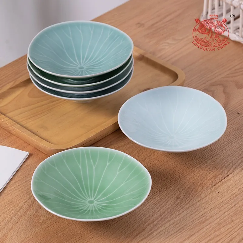Hot Sell Modern Design Large Soup Noodle Bowl Celadon Household Ceramic Conical Tableware Ceramic Bowl for Hotels