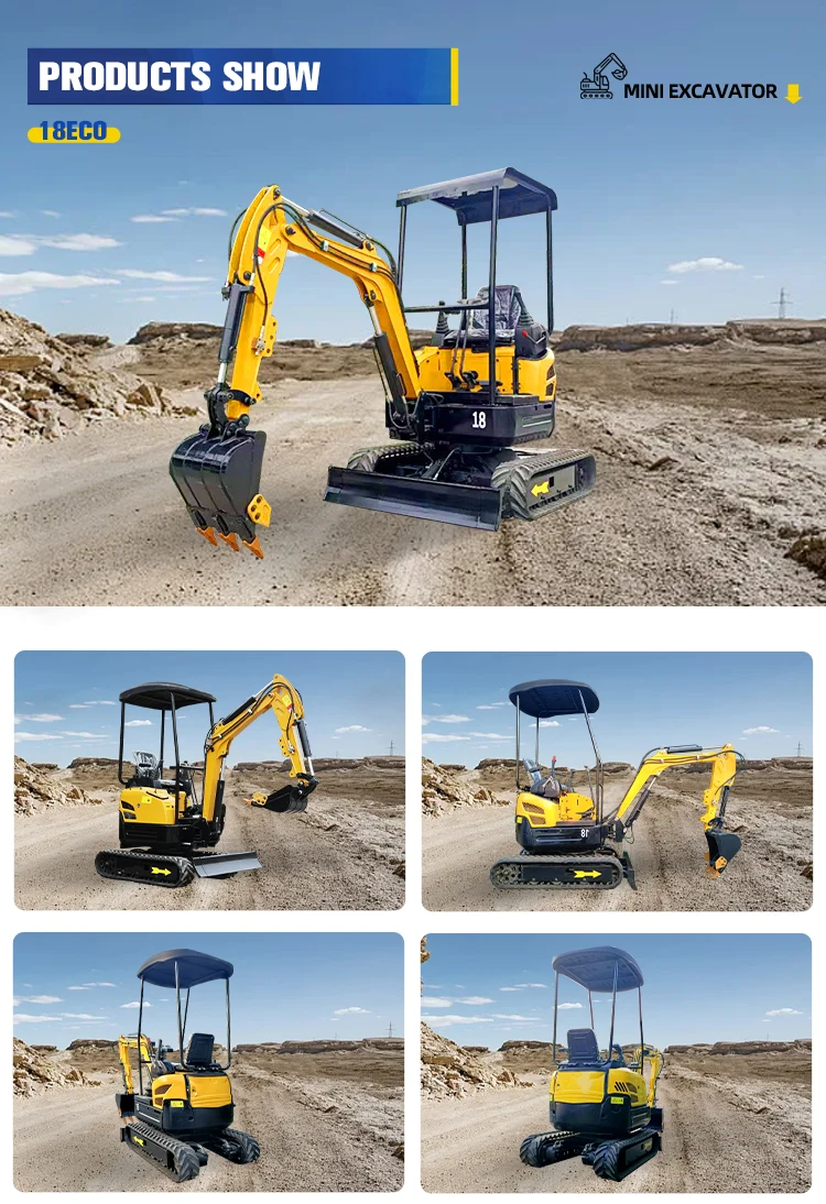 Small Engineering Construction Crawler 1.8 Ton Excavator Using Rubber ...