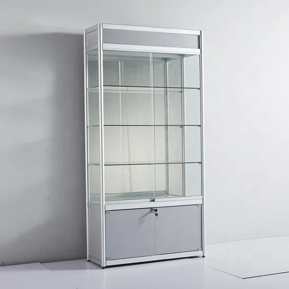 Heavy Duty LED Light-Accompanied Glass Cabinet Showcase for Retail Store and Smoke Shop Use