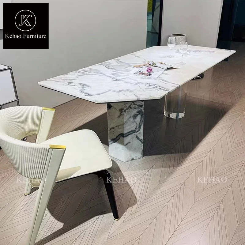 High End Italian Style Dining Table Furniture Irregular Marble