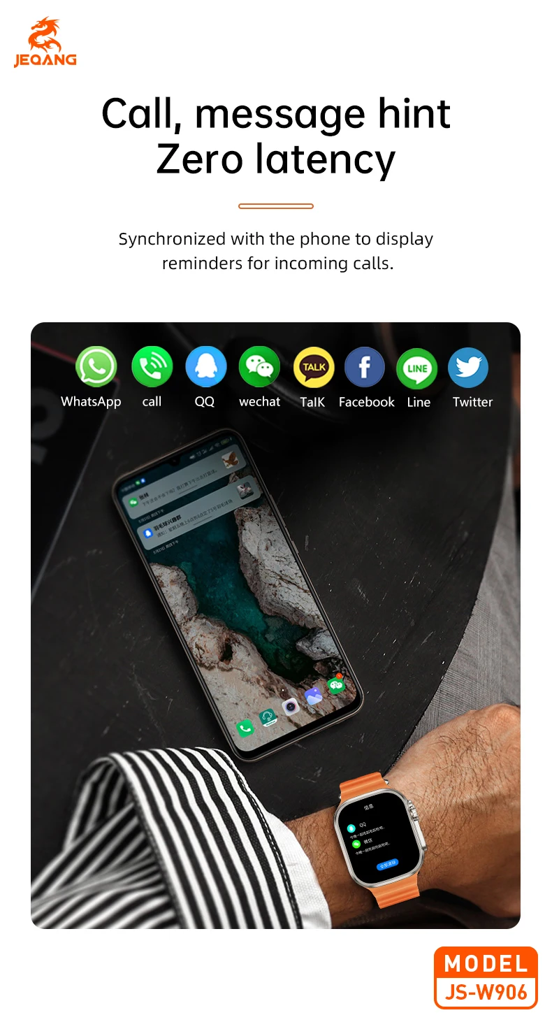 JEQANG Smart Watch with SIM Card Support Blood Glucose Blood Oxygen Heart Rate Sleep Monitoring Call