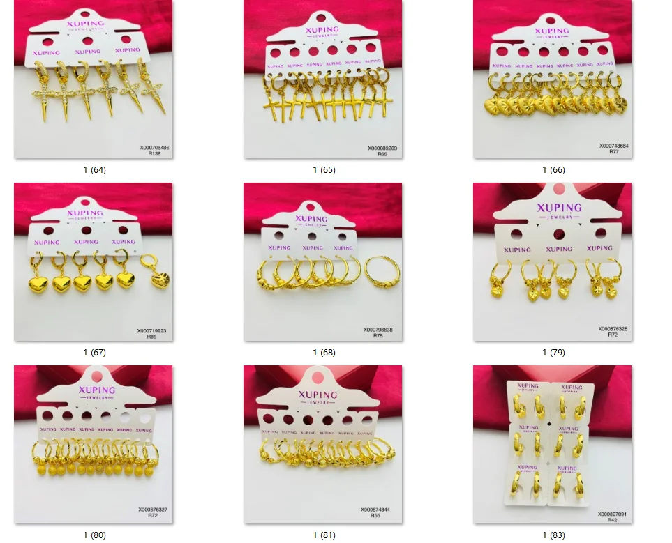 Xuping Jewelry Wholesale Earrings Dubai 18k 24k Gold Plated Jewelry Fashion Hoop Earrings for Women
