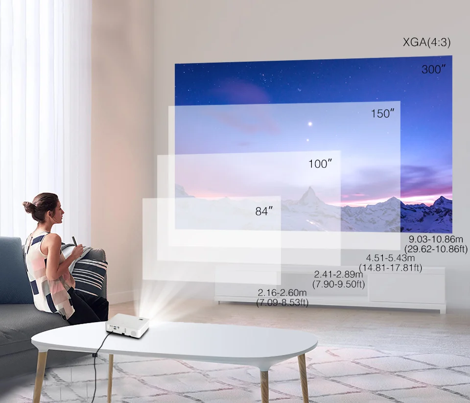 Byintek K201 3LCD Projector Long Throw 3LCD Projector High Brightness Outdoor Projector