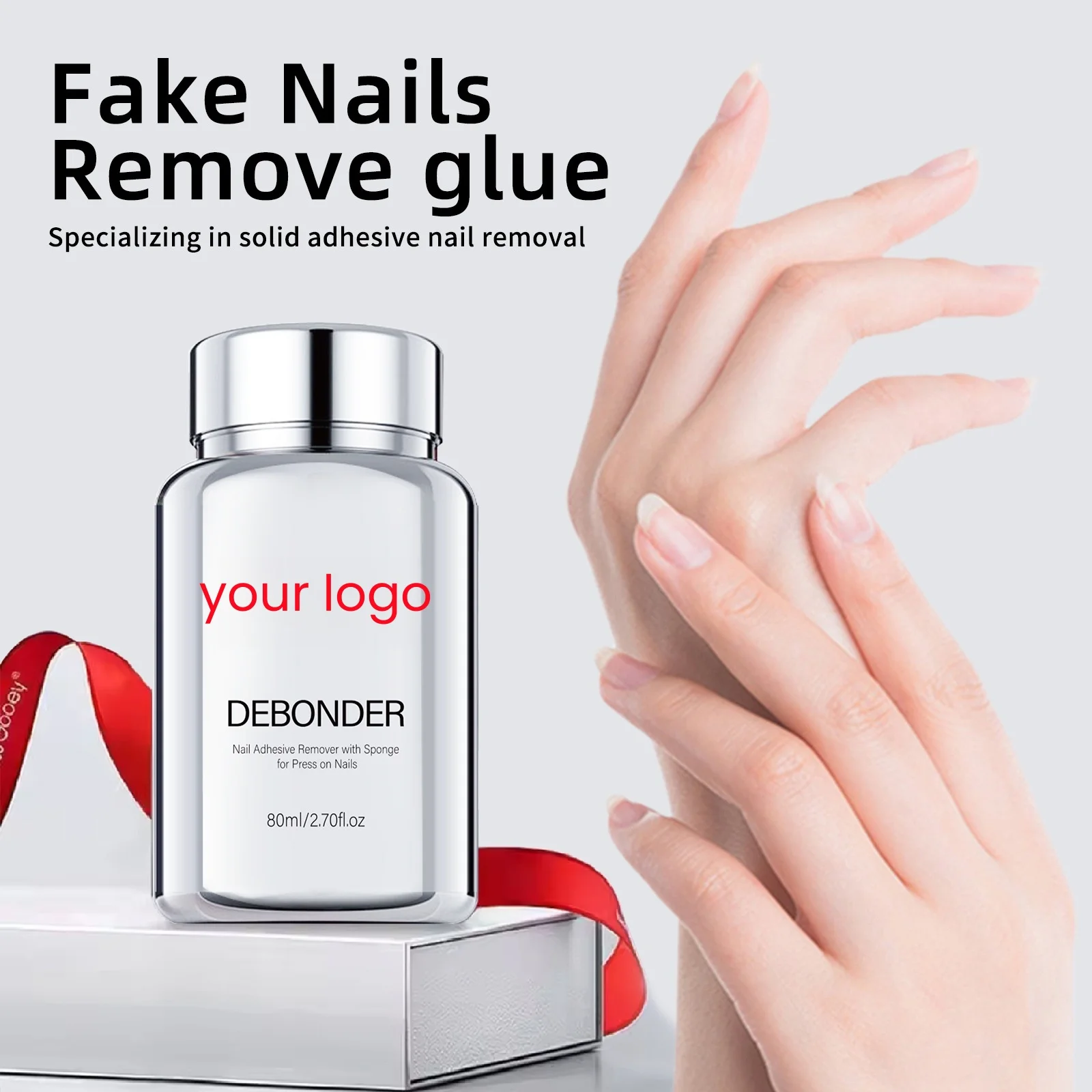 Custom Logo Quickly 20/80ml Nail Glue Easy Removal Liquid Spray Press on Nail Remover for Nail Tips Acrylic Adhesive