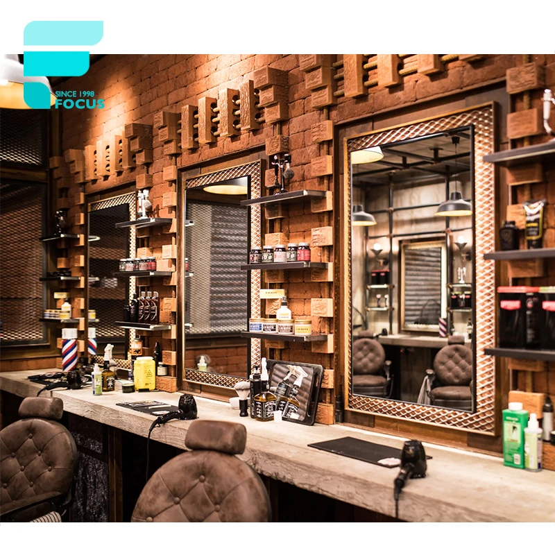 Hairdressing Salon Interior Design and Furniture Supply Hair Salon  Workstations Display Showcase With Mirror for Hair Salon