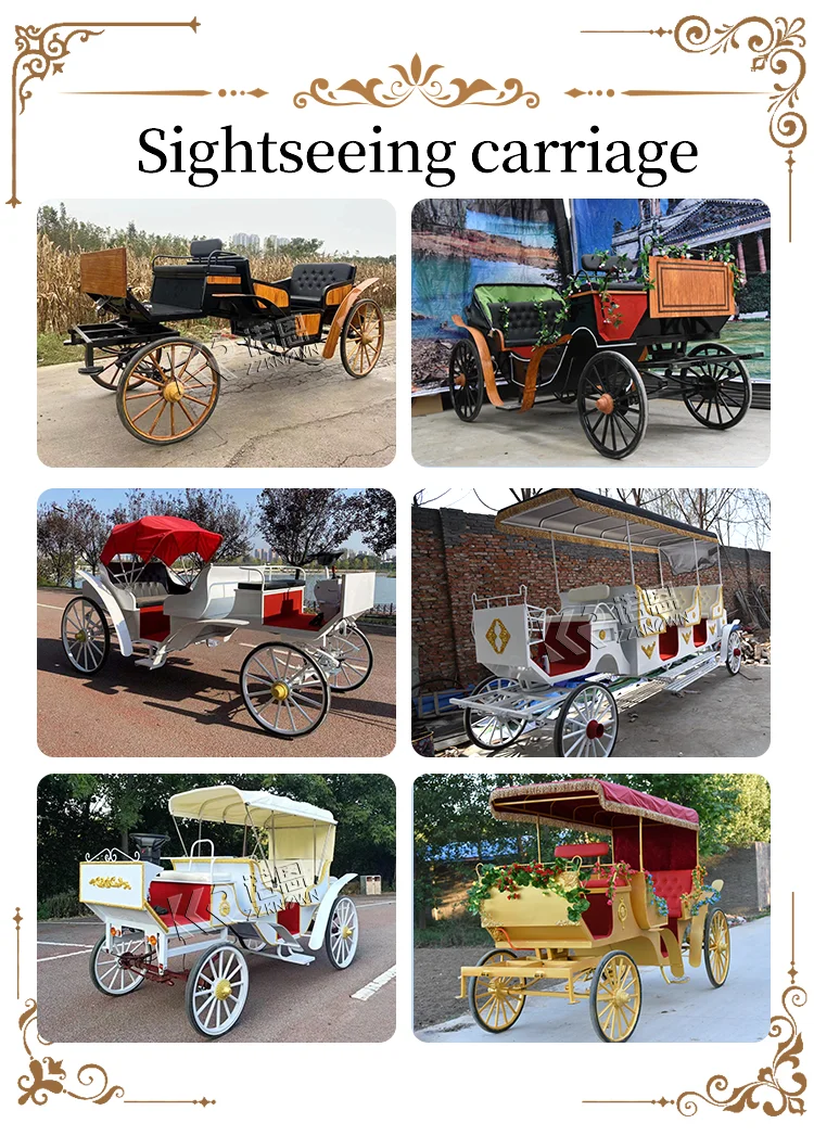 2024 Royal Horse Carriage Electric Sightseeing Cart Tourist Shuttle Bus