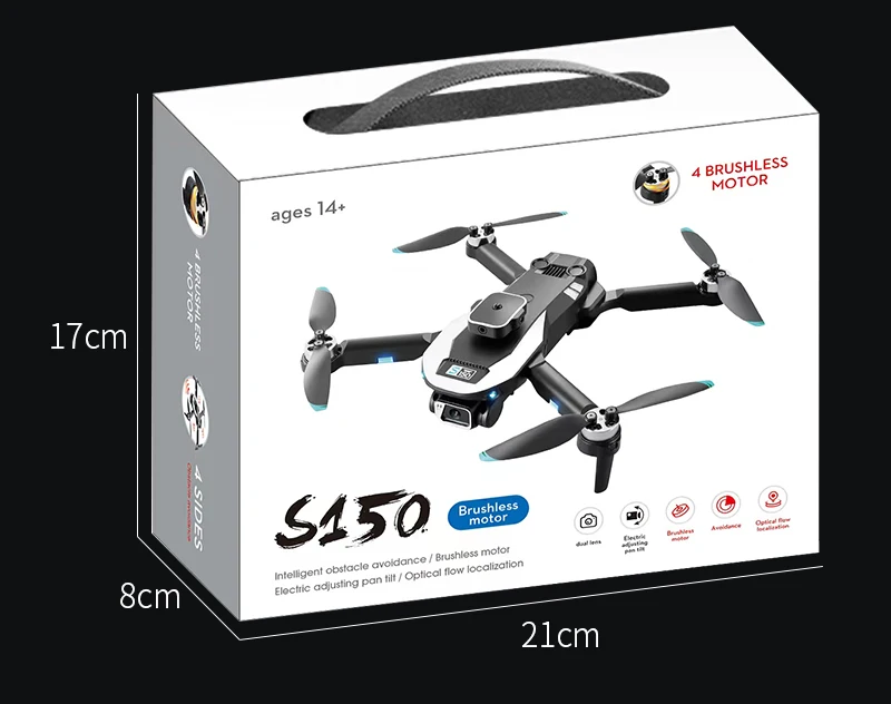 S150 Mini Drone 4K Dual Camera Professional Aerial Photography Obstacle  Avoidance Brushless Radio Control Toys Hot Selling