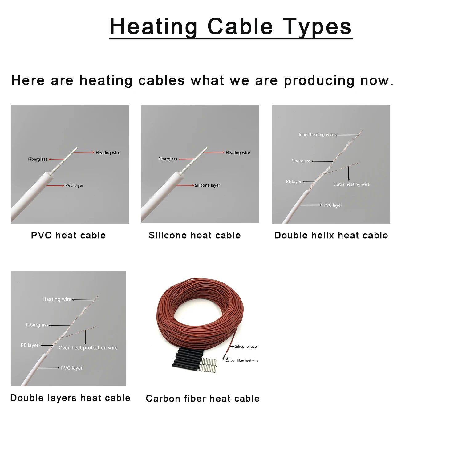 Single Solid Strand Conductor PVC and Silicone Heating Cable Wire