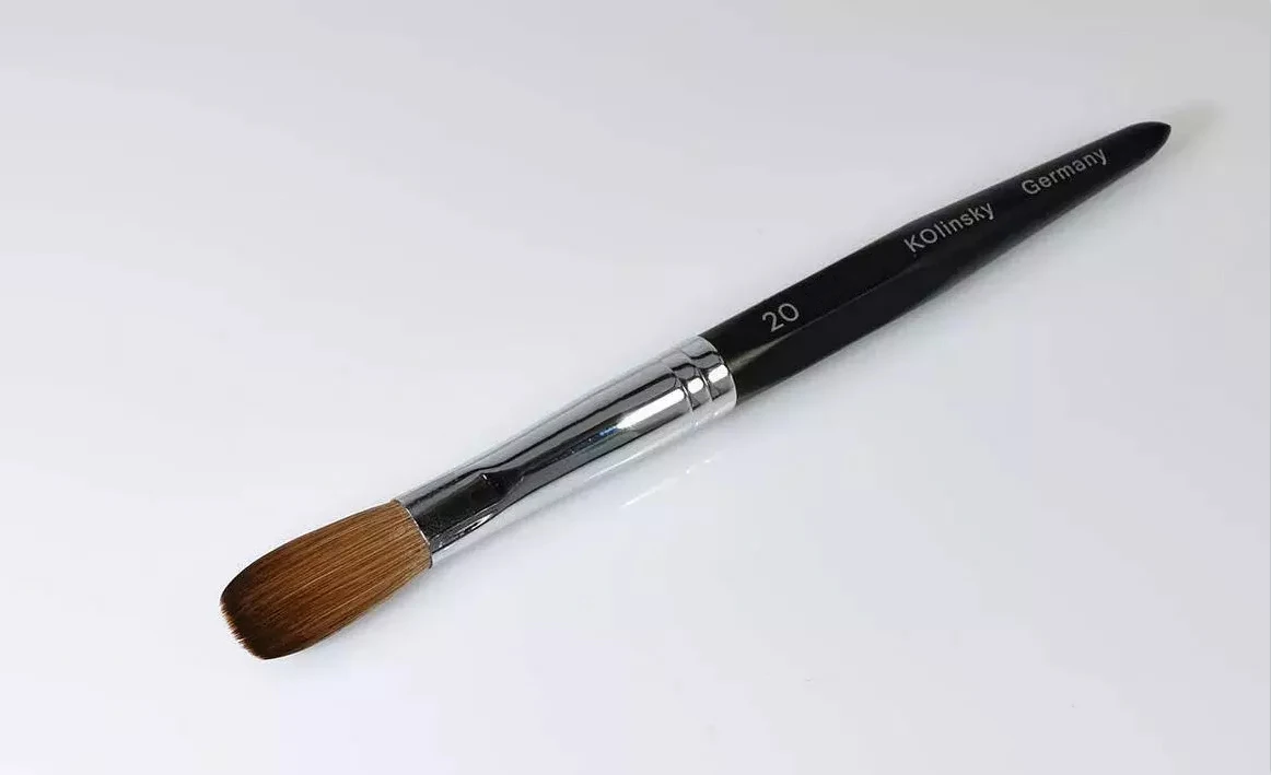 Custom Logo Pinceles 100pure Kolinsky Nail Art Brush Six Angles Black