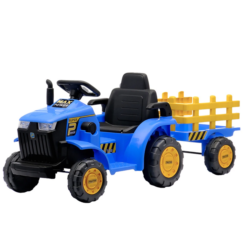 New Red Tractor Children's Electric Four-Wheel Double-Seater Dump Car Toy 4WD Off-Road Ride-On Vehicle 2-4 Years Remote Metal