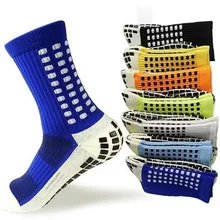 custom logo colorful sports socks football soccer basketball non slip grip crew socks for mens youth