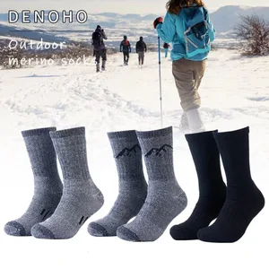 Denohong Crew Winter Thick Anti-Bacterial Casual Blended Yarn Wool/Nylon Men's Socks
