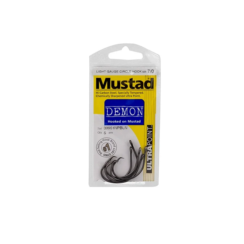 demon fish hooks Mustad Perfect Offset Circle Hook, 39941NP - 2X Strong Fishing Hooks, Wide Gap Offset Circle Hook Pack, Ideal for Saltwater and Freshwater Fishing, Black Nickel Release hook Mustad 7732-8/0 Hooks Sea Demon