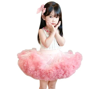 Autumn Winter Children's Ball Gown Tutu Skirt Little Girls' Breathable Chiffon Mini Dress for Dance