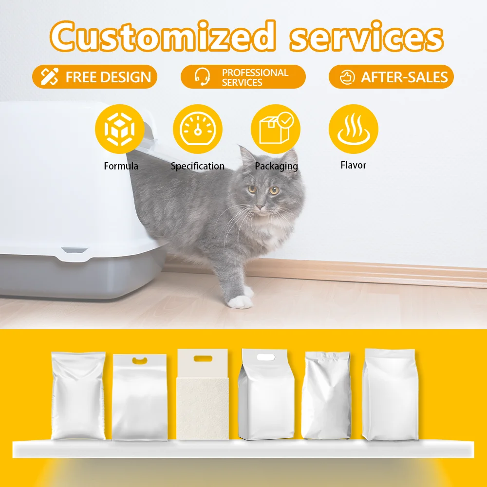 Pet Supplies High Quality Cassava Cat Litter Sand OEM ODM Export Factory  Supplier Flushable Efficient Odor Control cat Litter
