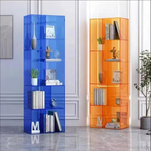 Large Capacity Acrylic Floor Standing Display Stand Bookshelf Living Room Display Storage Shelf Rack