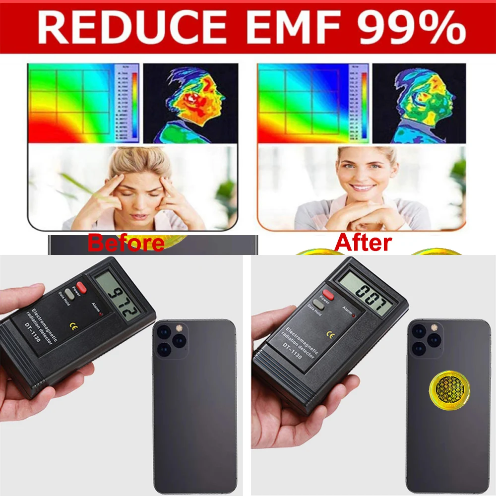 Round 5g Anti Radiation Quantum Shield for Cell Phone EMF Protection Reduce Radiation Anti Radiation Sticker