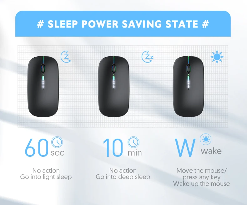 Best-selling Popular LED Rechargeable 2.4G+Blueteeth Dual Mode Wireless Mouse Glowing Custom LOGO Brand for Office