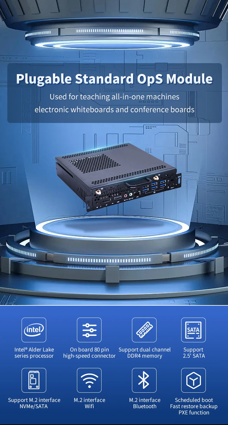I3 I5 I7 12th OPS PC Module Computer Detachable Open Pluggable Specification Ops Pc 5K for Educational Interactive Flat Panel