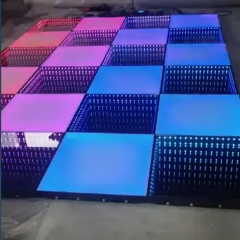 Highintensity LED Dance Floor Color Mixing for Event Lighting 3D Disco Lighting Floor with RGB 11 LED Matrix Light Theme Park 80