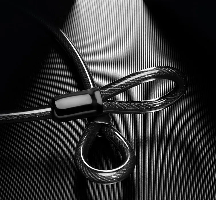 JINJIAN 1.2m Steel Cable Bike Security Lock Double Loop Cable and Chain ...