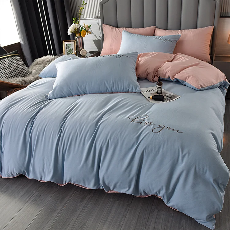 Популярный Комплект постельного белья, однотонное одеяло, пододеяльник, простыни из полиэстера, Индивидуальный размер