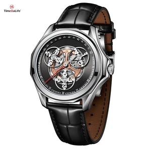 Factory Customized 42MM Miyota Men's Leather Watches Rotor Star Wheel Luminous Creative Fully Automatic Mechanical Watch