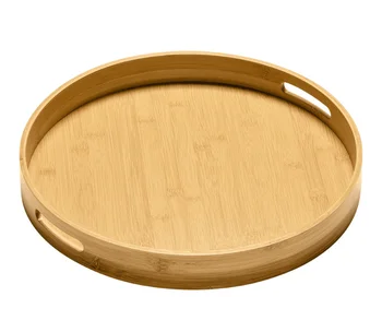 bamboo snacks storage plate with rotatable ,bamboo service tray bamboo plate with roratting