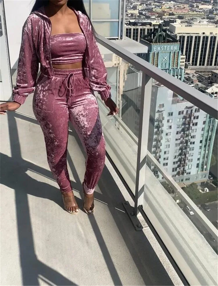 Новое поступление, Осенний однотонный Бархатный комплект больших размеров с логотипом на заказ, спортивные штаны и толстовка, сексуальный женский костюм для бега, спортивный костюм