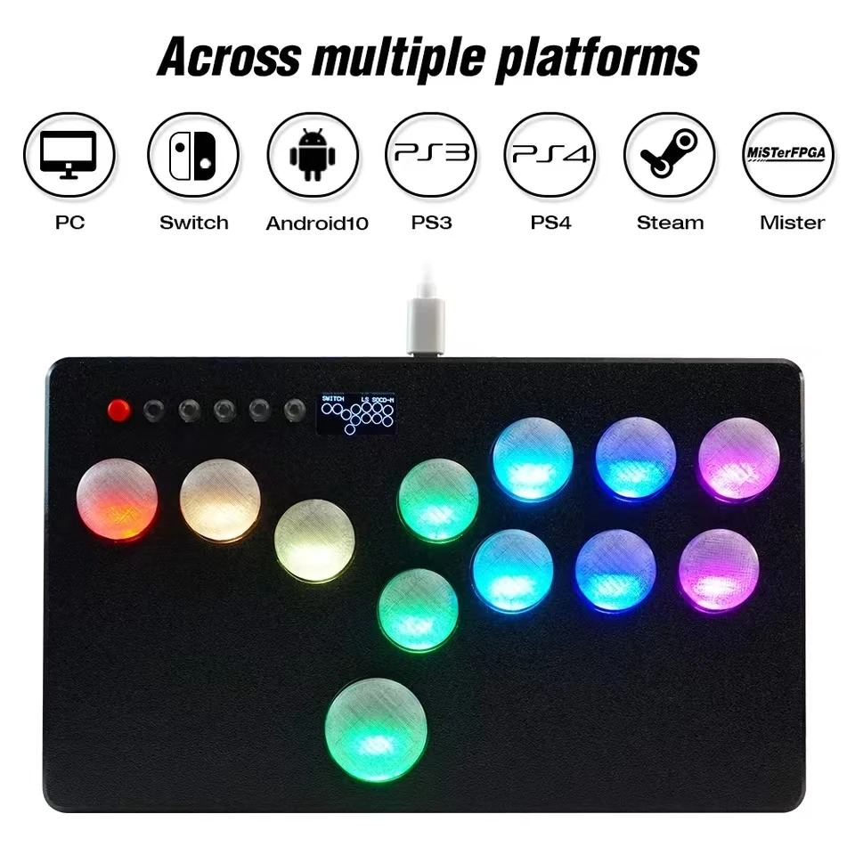 ミニヒットボックス RGB ボタン フラットボックス アーケード ファイト