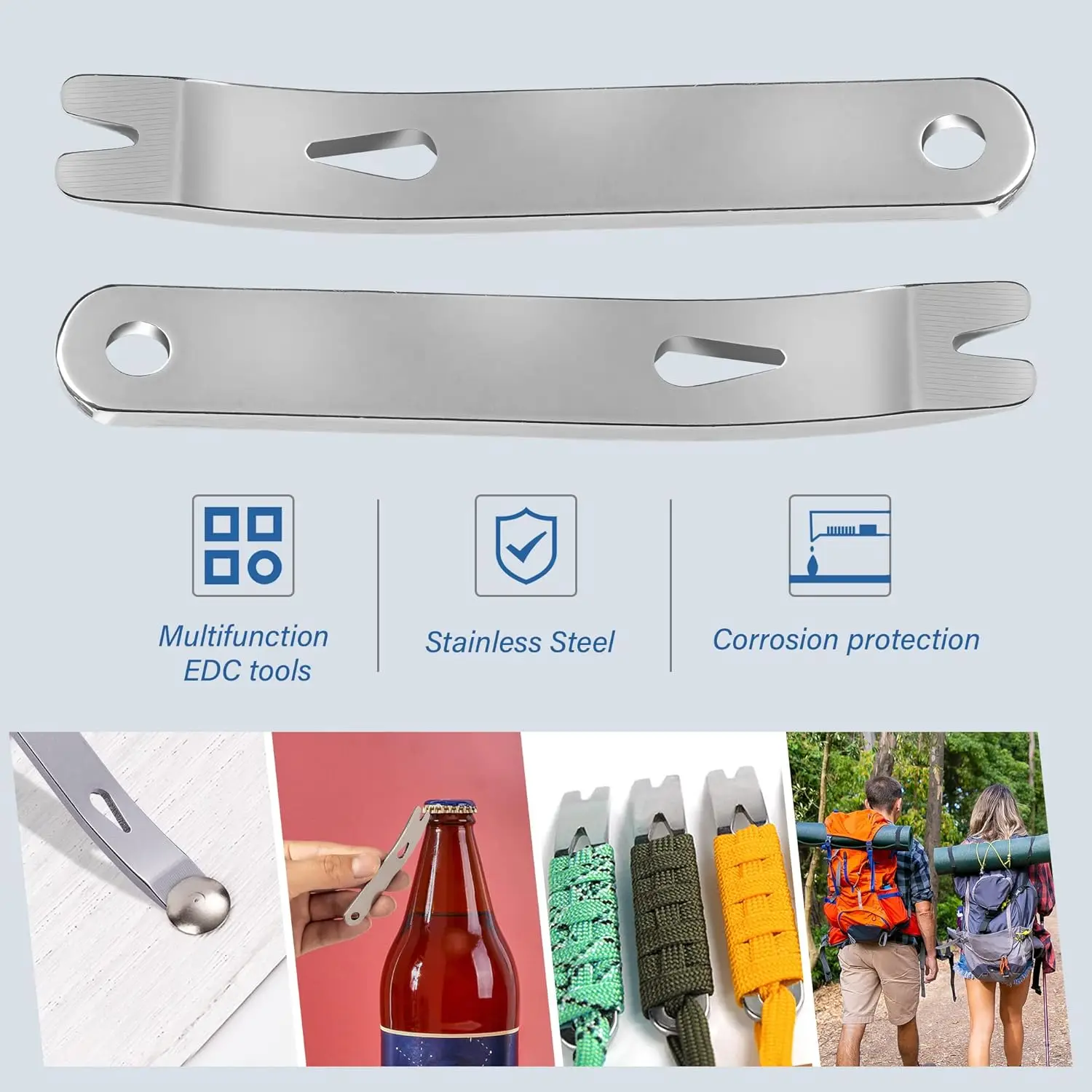 EDC Stainless Steel Keychain Pocket Pry Bar Crowbar Opener Outdoor - View #8