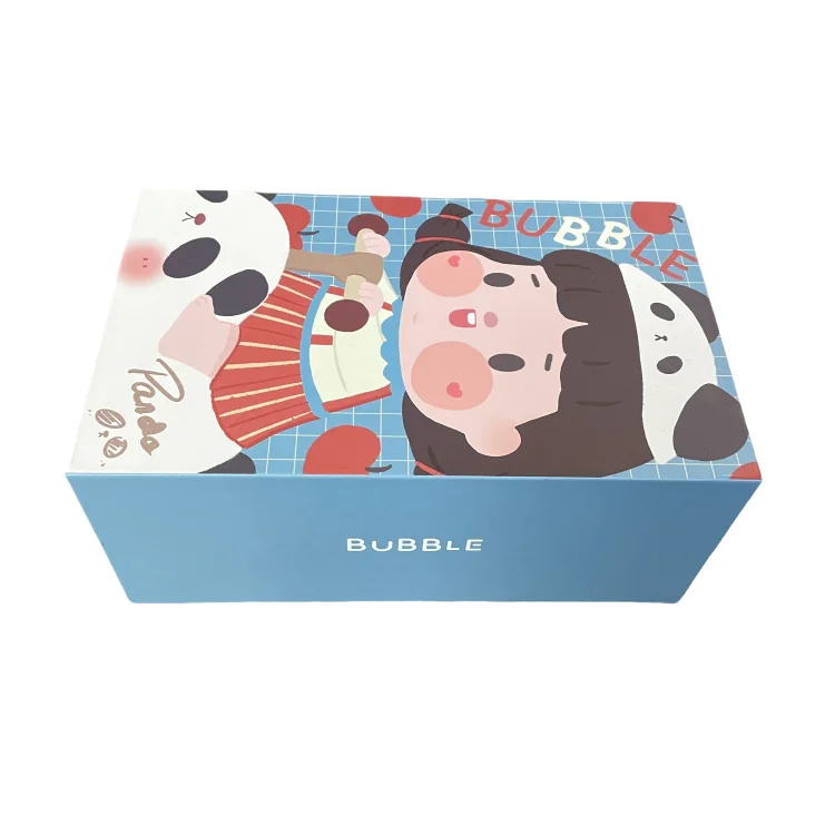Shenzhen Factory Custom Printed Cardboard Book Shape Bubble Panda Rigid Car Storage Box with Matt Lamination Foam Insert