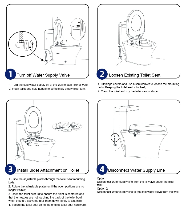 Aquatown Ultra Slim Cold Water Bidet Toilet Attachment Dual Nozzle Self-Cleaning Bide Smart Non Electric Toilet Bidets manufacture