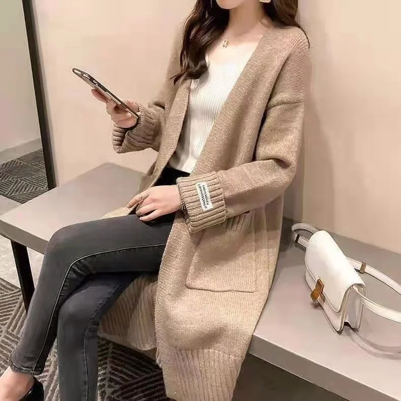 New Autumn And Winter 2020 Loose Lazy Wind Thickened Korean Edition Women's  Over The Knee Knitting Cardigan In Long Swe - Buy Sweater Jacket Men,Pearl 