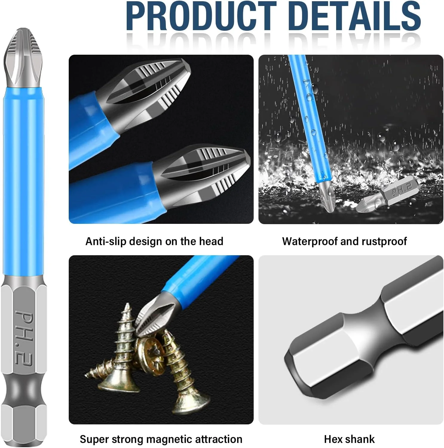 Anti Slip Bits - Durable 1/4