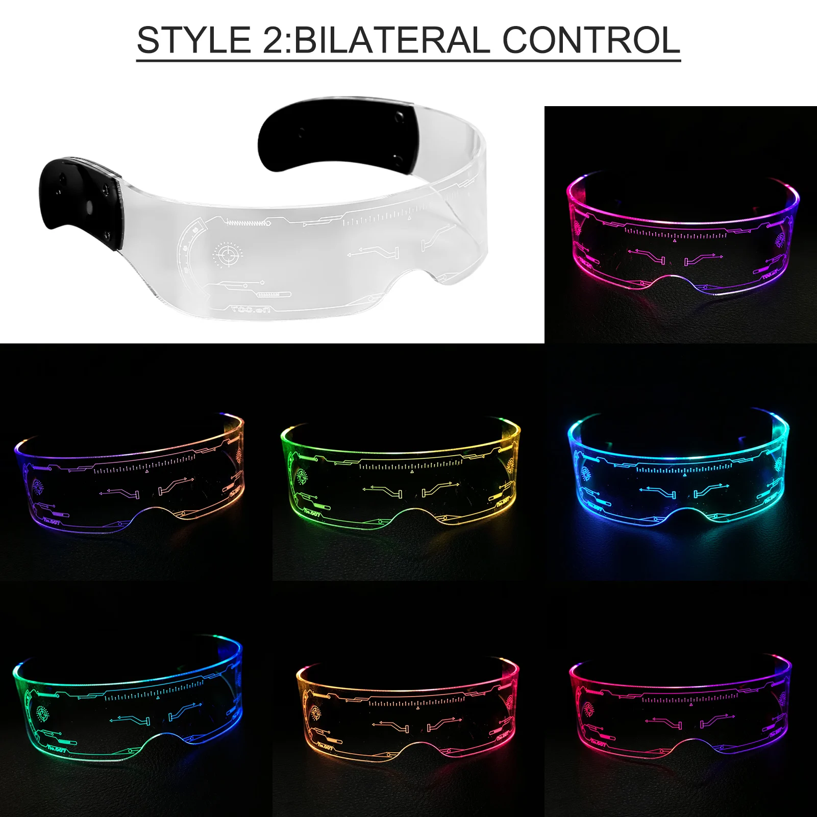 Cheap LED Luminous Glasses EL Wire Neon Light Up Visor Eyeglasses Bar Party  Eyewear For Halloween Christmas Parties LED Glasses