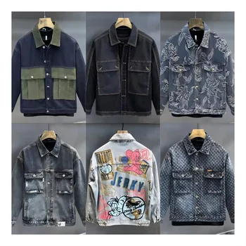 Custom denim men's clothing manufacturers wholesale new fashion denim jacket men's sports casual jacket