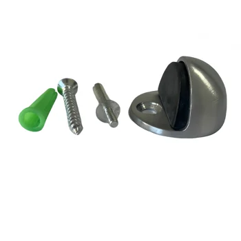 Brass Half Moon Door Stopper Oval Floor Mounted Door Stops Rubber Door Holder for Wall Protector