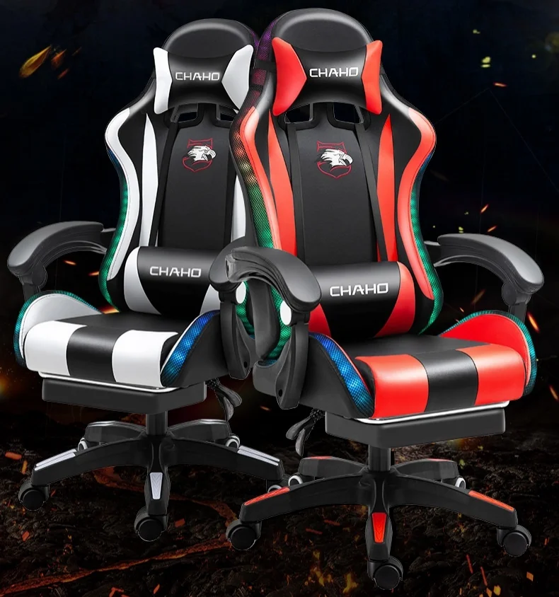 PU Leather Chair Gaming Office High Back With Footrest Adjustable Armrest Racing Style Ergonomic Swivel Task for Manager