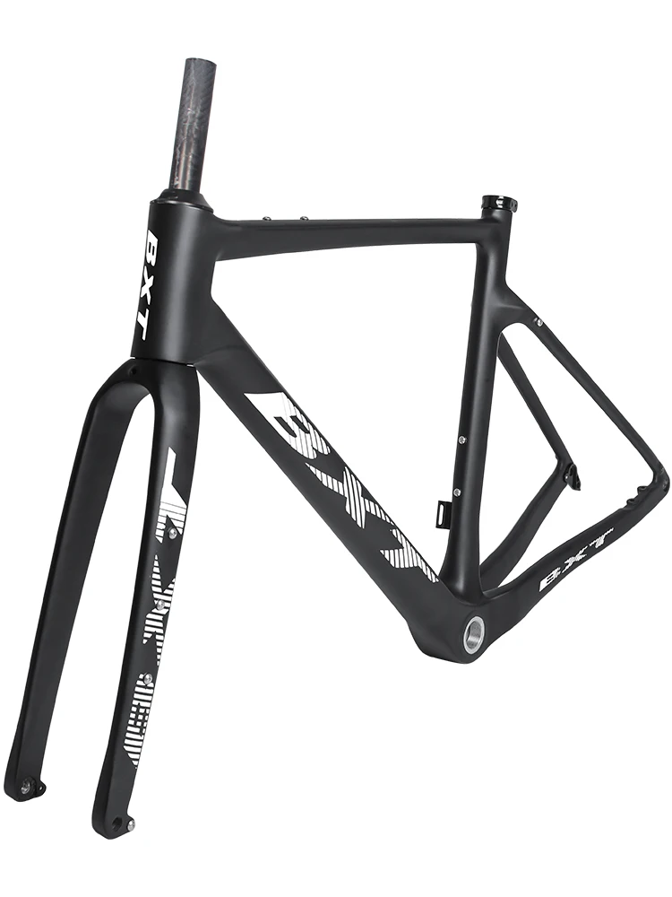 Kit Cadre Gravel Carbone 700C BXT - Tous Câbles Internes - Complet Avec Fourche Et Cintre