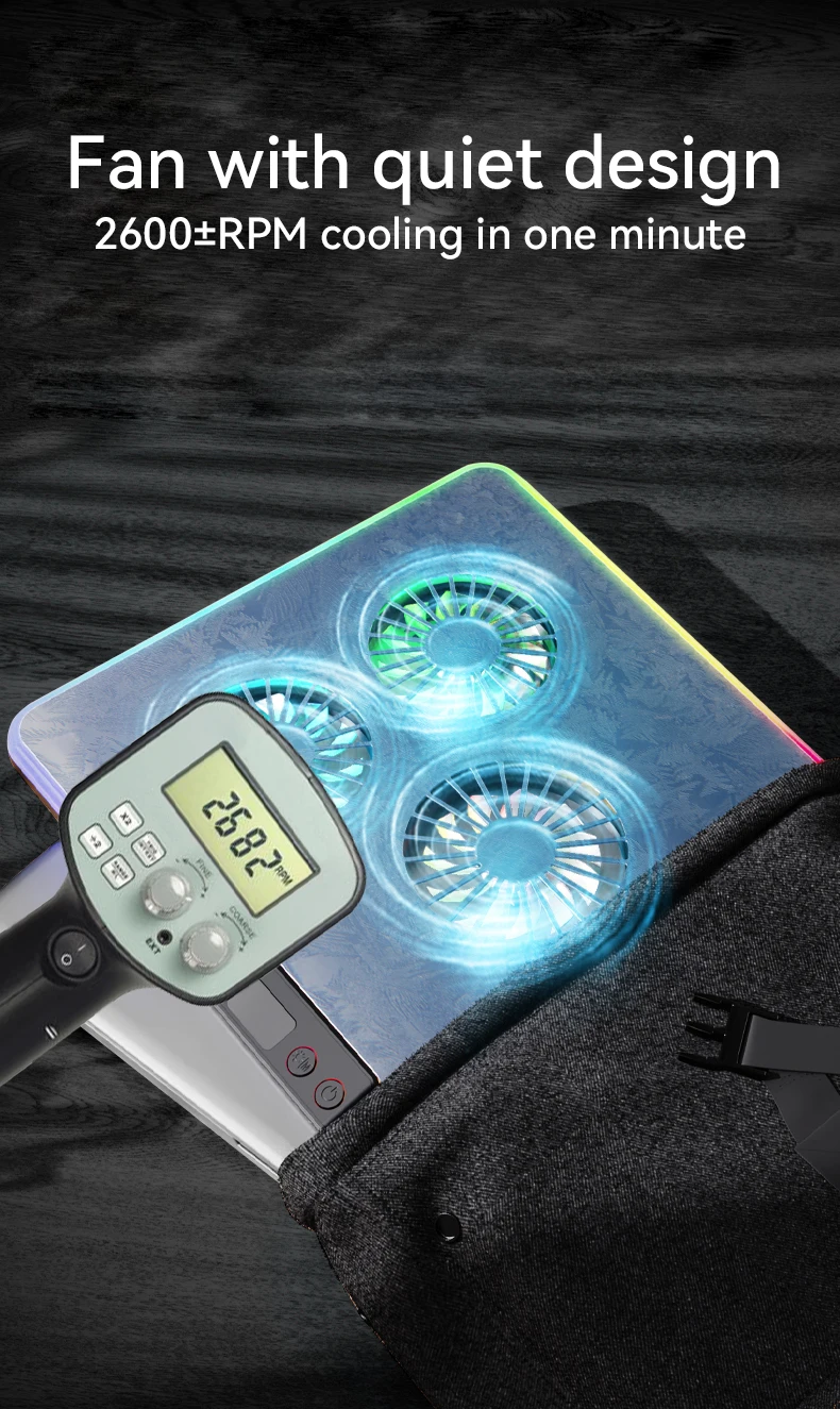 Охлаждающая подставка RGB для ноутбука с 5 вентиляторами эргономичный комфортный кулер легкая Подставка-кулер