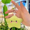 Boucle argentée étoile smiley vert clair