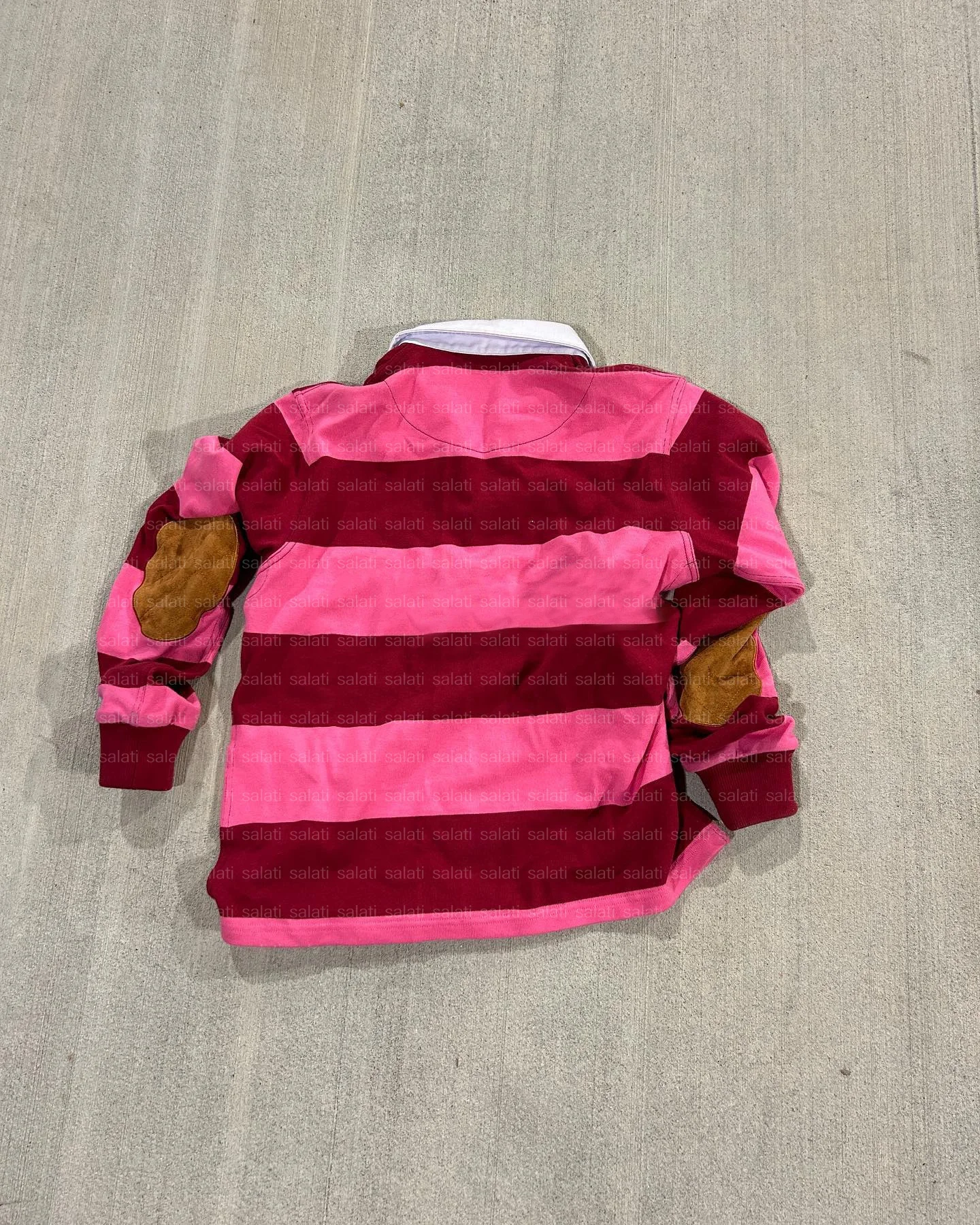 Custom Plain Cotton French Terry Tshirt Patchwork Oversized Streetwear Shirt Full Long Sleeve Stripe Shirt Polo T-shirts for Men gallery 3