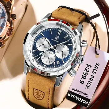 New Poedagar 921 Luxury Man Watch Montre Homme Reloj Waterproof Luminous Casual Clock Wristwatch Leather Quartz Watches For Men