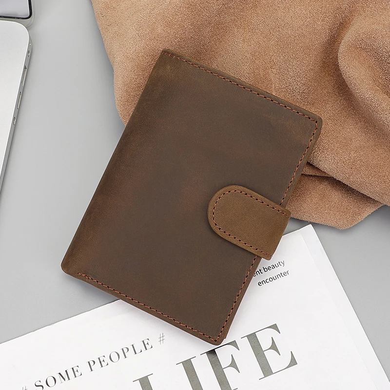 Billeteras de cuero genuino para hombre, carteras de diseñador de