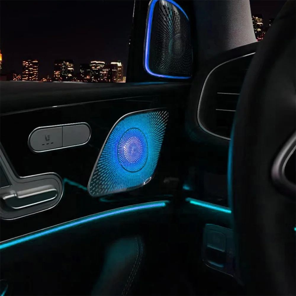 LED Ambient Light Speaker Covers – 64 Color Adjustable For Mercedes GLE/GLS W167 (2-Pack)