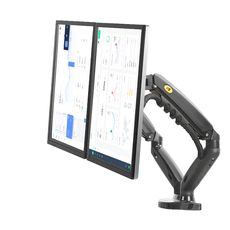 Стойка с двойным креплением на стол для монитора с полным движением для двух экранов 17-27 дюймов с нагрузкой 4,4 ~ 19,8 фунтов для каждого дисплея F160