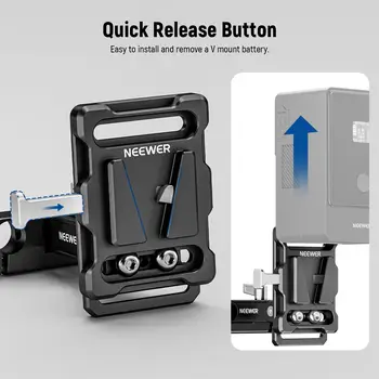 NEEWER PS007 V Mount V Lock Battery Mounting Plate Foldable L Shaped V Lock Battery Plate with Quick Release Button detail image