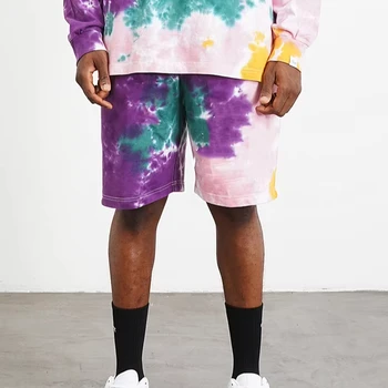 Hip-hop foam lettering print custom, summer color tie-dye n street  cotton slacks for men and women to wear